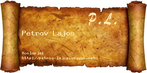 Petrov Lajos névjegykártya